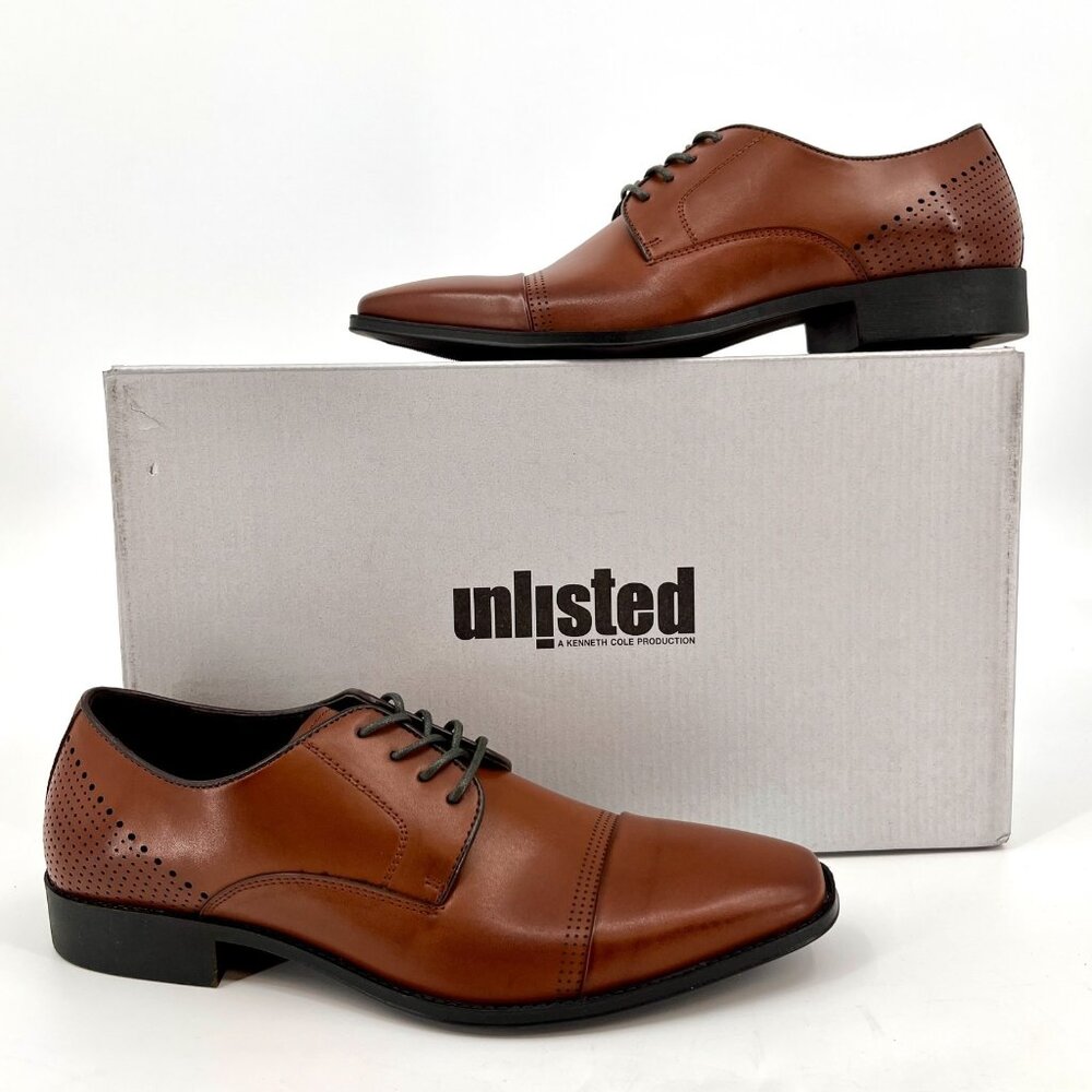 Unlisted by Kenneth Cole Men's Lesson Plan Oxfords - Cognac - Size 7M